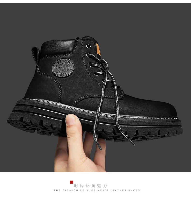 High-Quality Men’s & Women’s Lace-Up Leather High Top Boots